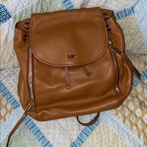 Michael Kors camel colored backpack purse